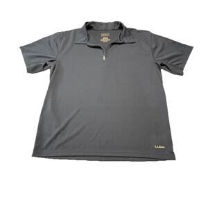 L.L. Bean Men’s 1/4 Zip Short Sleeve Performance Shirt - Navy Blue - Size L